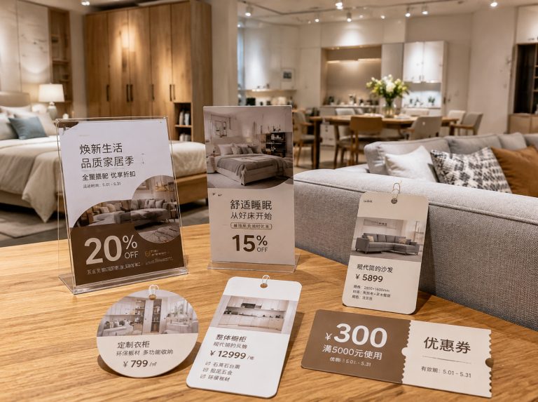 满城区家具门店单页海报与吊牌